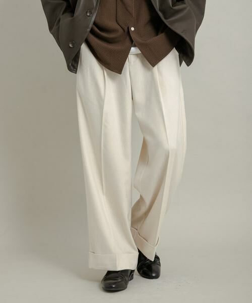 SENSE OF PLACE by URBAN RESEARCH / センスオブプレイス バイ アーバンリサーチ その他パンツ | ネップワイドダブルスラックス | 詳細28