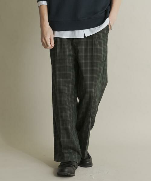 SENSE OF PLACE by URBAN RESEARCH / センスオブプレイス バイ アーバンリサーチ その他パンツ | グレンチェックタックワイドスラックス | 詳細1