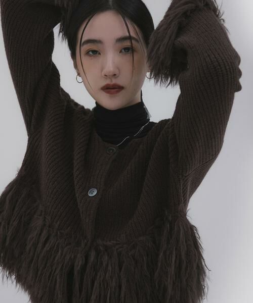 SENSE OF PLACE by URBAN RESEARCH/センスオブプレイス バイ アーバンリサーチ フェザーフリンジセーター ブラウン one