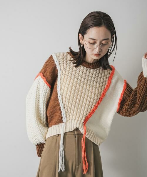 SENSE OF PLACE by URBAN RESEARCH / センスオブプレイス バイ アーバンリサーチ ニット・セーター | パッチワークセーター | 詳細1