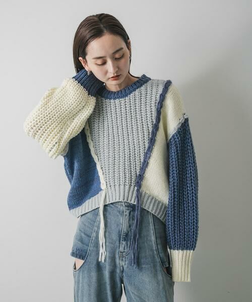 SENSE OF PLACE by URBAN RESEARCH / センスオブプレイス バイ アーバンリサーチ ニット・セーター | パッチワークセーター | 詳細9