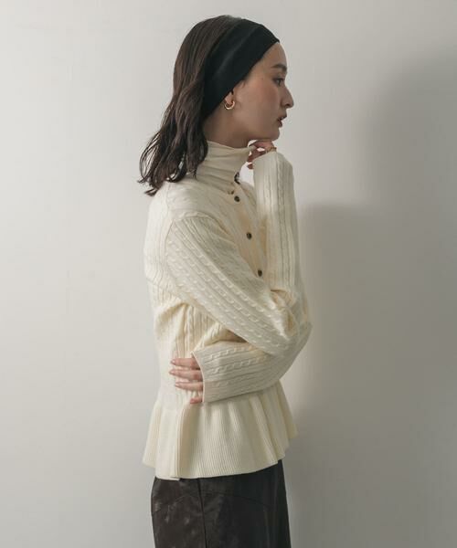 SENSE OF PLACE by URBAN RESEARCH / センスオブプレイス バイ アーバンリサーチ ニット・セーター | ミニケーブルペプラムセーター | 詳細18