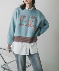 SENSE OF PLACE by URBAN RESEARCH / センスオブプレイス バイ アーバンリサーチ ニット・セーター | ロゴシシュウバイカラーリブニット