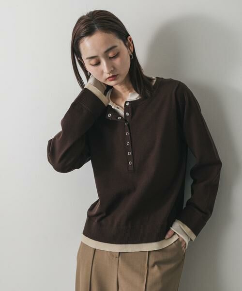 SENSE OF PLACE by URBAN RESEARCH / センスオブプレイス バイ アーバンリサーチ ニット・セーター | ヘンリーネックレイヤードセーター | 詳細1