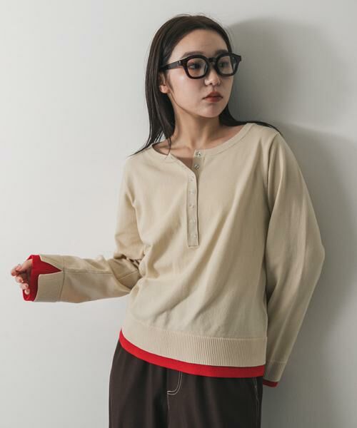 SENSE OF PLACE by URBAN RESEARCH / センスオブプレイス バイ アーバンリサーチ ニット・セーター | ヘンリーネックレイヤードセーター | 詳細26