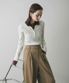 SENSE OF PLACE by URBAN RESEARCH / センスオブプレイス バイ アーバンリサーチ ニット・セーター | 『洗濯可』シシュウヘンリーネックミニケーブルセーター