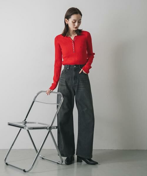 SENSE OF PLACE by URBAN RESEARCH / センスオブプレイス バイ アーバンリサーチ ニット・セーター | 『洗濯可』シシュウヘンリーネックミニケーブルセーター | 詳細4