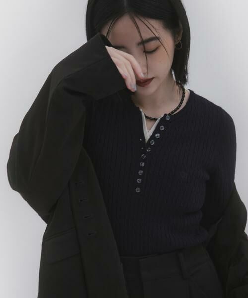 SENSE OF PLACE by URBAN RESEARCH / センスオブプレイス バイ アーバンリサーチ ニット・セーター | 『洗濯可』シシュウヘンリーネックミニケーブルセーター | 詳細13