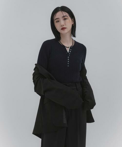 SENSE OF PLACE by URBAN RESEARCH / センスオブプレイス バイ アーバンリサーチ ニット・セーター | 『洗濯可』シシュウヘンリーネックミニケーブルセーター | 詳細15