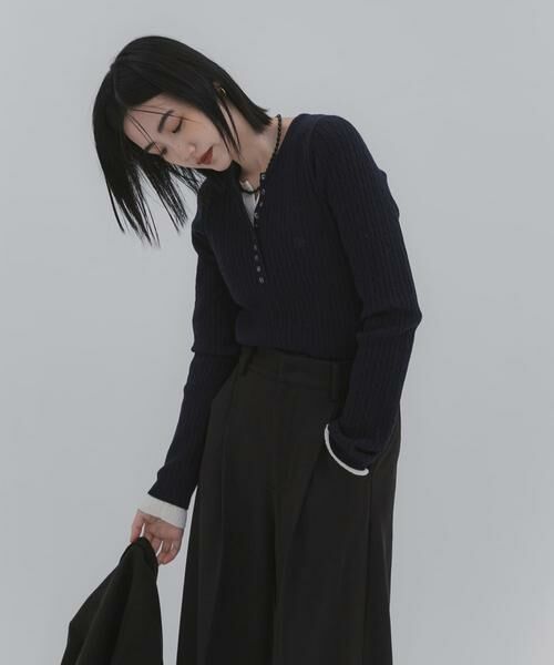 SENSE OF PLACE by URBAN RESEARCH / センスオブプレイス バイ アーバンリサーチ ニット・セーター | 『洗濯可』シシュウヘンリーネックミニケーブルセーター | 詳細16