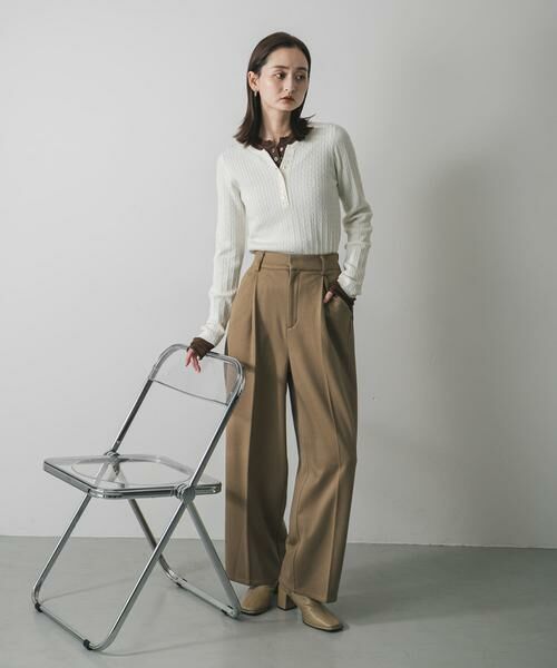 SENSE OF PLACE by URBAN RESEARCH / センスオブプレイス バイ アーバンリサーチ ニット・セーター | 『洗濯可』シシュウヘンリーネックミニケーブルセーター | 詳細23