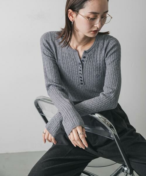 SENSE OF PLACE by URBAN RESEARCH / センスオブプレイス バイ アーバンリサーチ ニット・セーター | 『洗濯可』シシュウヘンリーネックミニケーブルセーター | 詳細28