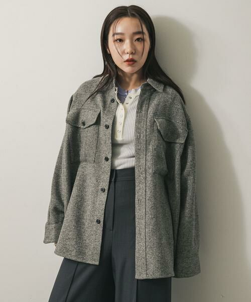 SENSE OF PLACE by URBAN RESEARCH / センスオブプレイス バイ アーバンリサーチ シャツ・ブラウス | ウールライクオーバーシャツ | 詳細12