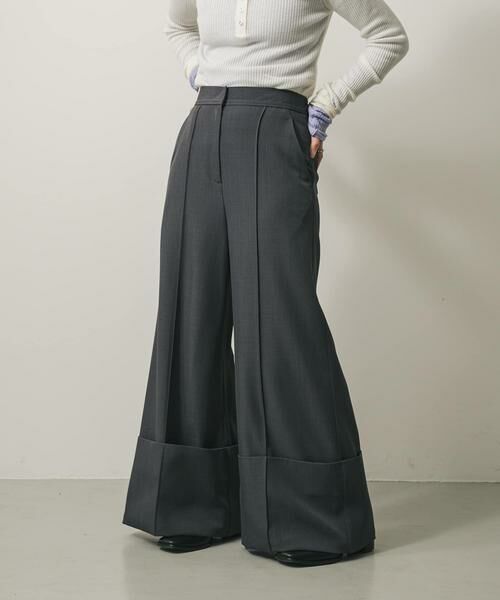 SENSE OF PLACE by URBAN RESEARCH / センスオブプレイス バイ アーバンリサーチ その他パンツ | ワイドターンバックパンツ(チャコールグレー)