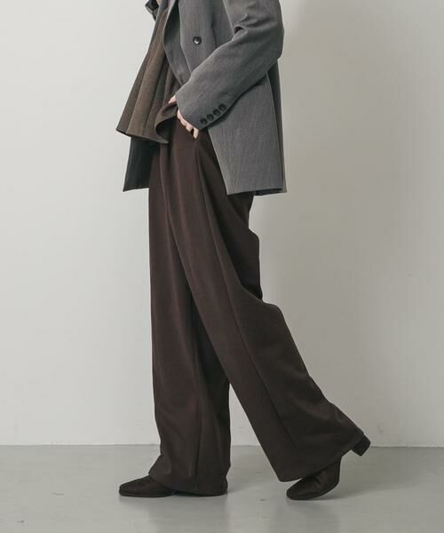 SENSE OF PLACE by URBAN RESEARCH / センスオブプレイス バイ アーバンリサーチ その他パンツ | 『BLACK, TALLサイズ/WEB限定』ジャージーストレートスラックス(ブラウン)