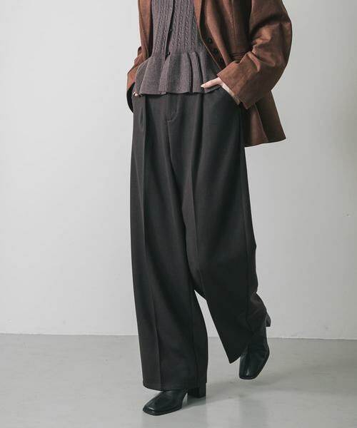 SENSE OF PLACE by URBAN RESEARCH / センスオブプレイス バイ アーバンリサーチ その他パンツ | 『BLACK, TALLサイズ/WEB限定』ジャージーストレートスラックス | 詳細15