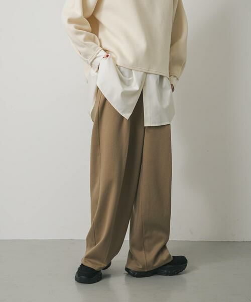 SENSE OF PLACE by URBAN RESEARCH / センスオブプレイス バイ アーバンリサーチ その他パンツ | 『BLACK, TALLサイズ/WEB限定』ジャージーストレートスラックス(ベージュ)