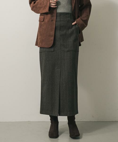 SENSE OF PLACE by URBAN RESEARCH / センスオブプレイス バイ アーバンリサーチ スカート | 『XS, TALLサイズ/WEB限定』ジャージーメルトンアウトポケットスカート | 詳細1