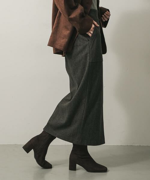 SENSE OF PLACE by URBAN RESEARCH / センスオブプレイス バイ アーバンリサーチ スカート | 『XS, TALLサイズ/WEB限定』ジャージーメルトンアウトポケットスカート | 詳細3