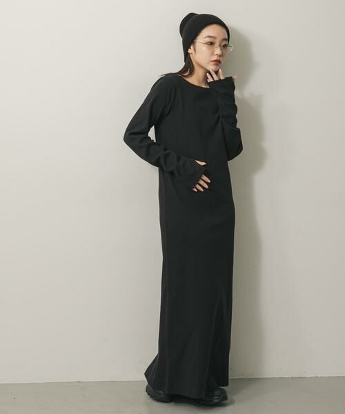 SENSE OF PLACE by URBAN RESEARCH/センスオブプレイス バイ アーバンリサーチ バックプレートツキリブワンピ ブラック COMPACT SENSE OF PLACE by URBAN RESEARCH/センスオブプレイス バイ アーバンリサーチ バックプレートツキリブワンピ ブラック COMPACT