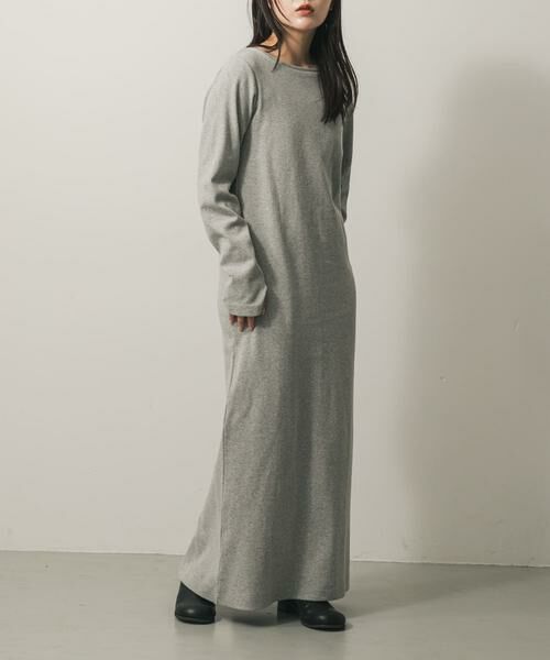 SENSE OF PLACE by URBAN RESEARCH/センスオブプレイス バイ アーバンリサーチ バックプレートツキリブワンピ ライトグレー one