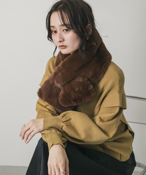 SENSE OF PLACE by URBAN RESEARCH / センスオブプレイス バイ アーバンリサーチ マフラー・ショール・スヌード・ストール | ボリュームエコファーティペット | 詳細1