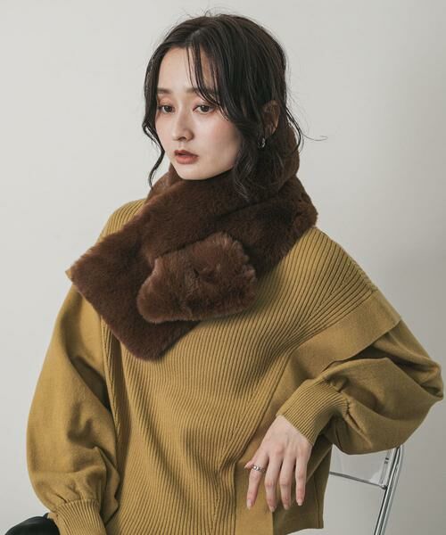 SENSE OF PLACE by URBAN RESEARCH / センスオブプレイス バイ アーバンリサーチ マフラー・ショール・スヌード・ストール | ボリュームエコファーティペット | 詳細2