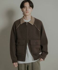 SENSE OF PLACE by URBAN RESEARCH / センスオブプレイス バイ アーバンリサーチ ブルゾン | バイカラーニットジップブルゾン