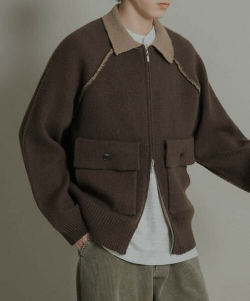 SENSE OF PLACE by URBAN RESEARCH / センスオブプレイス バイ アーバンリサーチ ブルゾン | バイカラーニットジップブルゾン | 詳細1