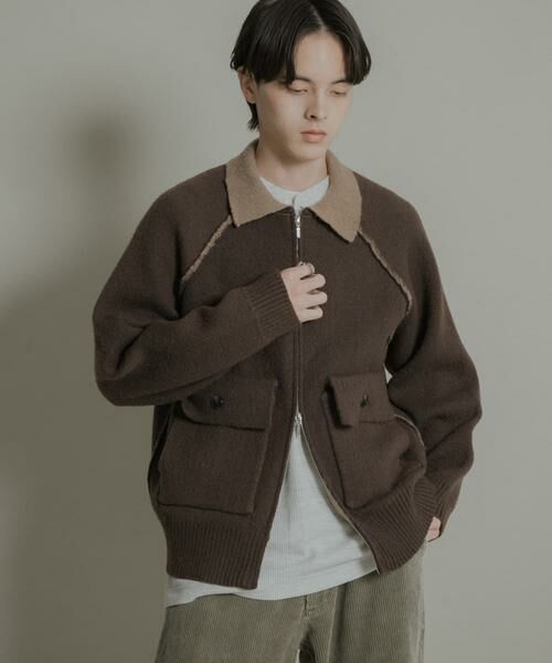 SENSE OF PLACE by URBAN RESEARCH / センスオブプレイス バイ アーバンリサーチ ブルゾン | バイカラーニットジップブルゾン | 詳細2