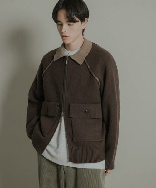 SENSE OF PLACE by URBAN RESEARCH / センスオブプレイス バイ アーバンリサーチ ブルゾン | バイカラーニットジップブルゾン | 詳細4