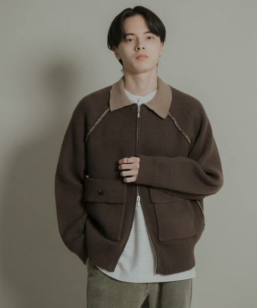SENSE OF PLACE by URBAN RESEARCH / センスオブプレイス バイ アーバンリサーチ ブルゾン | バイカラーニットジップブルゾン | 詳細5