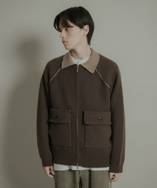 SENSE OF PLACE by URBAN RESEARCH / センスオブプレイス バイ アーバンリサーチ ブルゾン | バイカラーニットジップブルゾン | 詳細8
