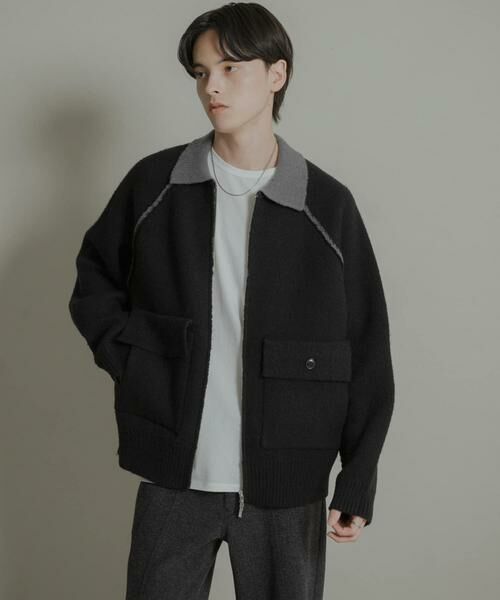 SENSE OF PLACE by URBAN RESEARCH / センスオブプレイス バイ アーバンリサーチ ブルゾン | バイカラーニットジップブルゾン | 詳細16