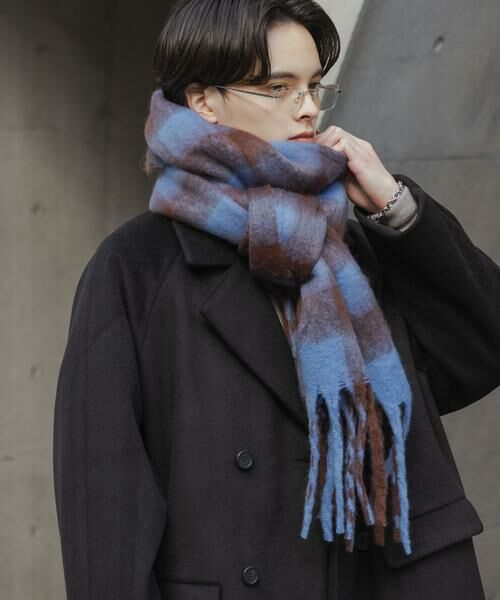SENSE OF PLACE by URBAN RESEARCH / センスオブプレイス バイ アーバンリサーチ マフラー・ショール・スヌード・ストール | ブロックチェックボリュームマフラー | 詳細1