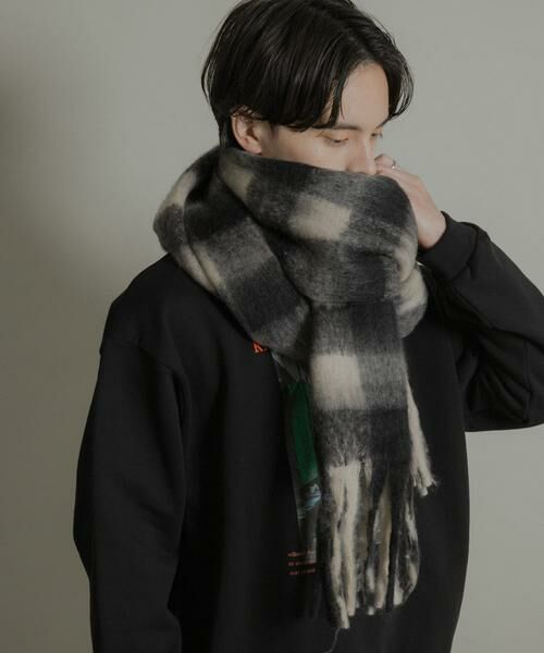 SENSE OF PLACE by URBAN RESEARCH / センスオブプレイス バイ アーバンリサーチ マフラー・ショール・スヌード・ストール | ブロックチェックボリュームマフラー | 詳細4