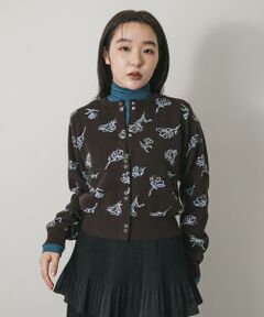 SENSE OF PLACE by URBAN RESEARCH / センスオブプレイス バイ アーバンリサーチ カーディガン・ボレロ | 『洗濯可』ジャガードフラワーコンパクトニットカーディガン