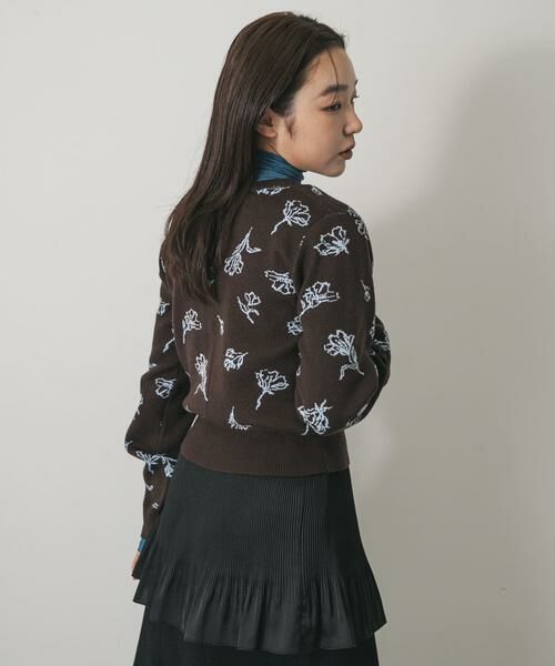 SENSE OF PLACE by URBAN RESEARCH / センスオブプレイス バイ アーバンリサーチ カーディガン・ボレロ | 『洗濯可』ジャガードフラワーコンパクトニットカーディガン | 詳細2