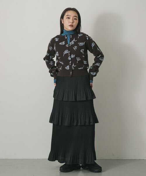 SENSE OF PLACE by URBAN RESEARCH / センスオブプレイス バイ アーバンリサーチ カーディガン・ボレロ | 『洗濯可』ジャガードフラワーコンパクトニットカーディガン | 詳細3