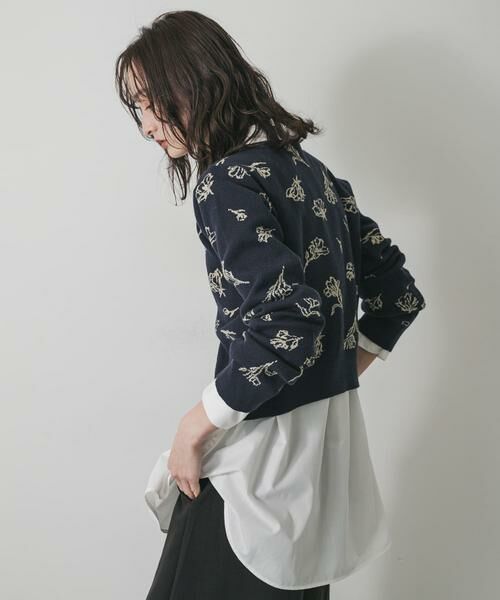 SENSE OF PLACE by URBAN RESEARCH / センスオブプレイス バイ アーバンリサーチ カーディガン・ボレロ | 『洗濯可』ジャガードフラワーコンパクトニットカーディガン | 詳細8