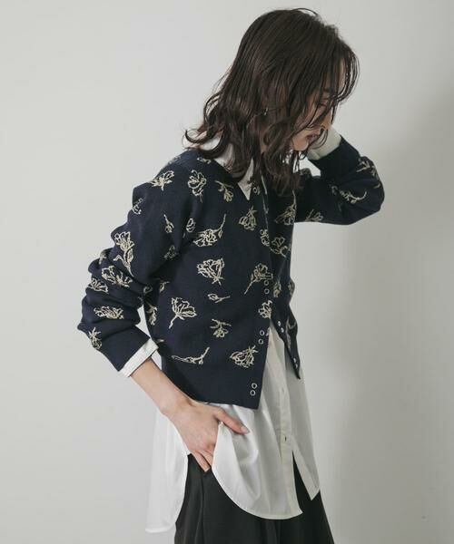 SENSE OF PLACE by URBAN RESEARCH / センスオブプレイス バイ アーバンリサーチ カーディガン・ボレロ | 『洗濯可』ジャガードフラワーコンパクトニットカーディガン | 詳細9