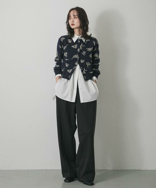 SENSE OF PLACE by URBAN RESEARCH / センスオブプレイス バイ アーバンリサーチ カーディガン・ボレロ | 『洗濯可』ジャガードフラワーコンパクトニットカーディガン | 詳細10