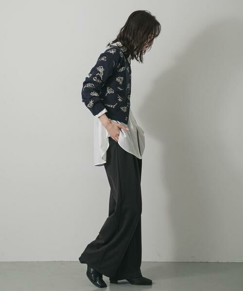 SENSE OF PLACE by URBAN RESEARCH / センスオブプレイス バイ アーバンリサーチ カーディガン・ボレロ | 『洗濯可』ジャガードフラワーコンパクトニットカーディガン | 詳細11