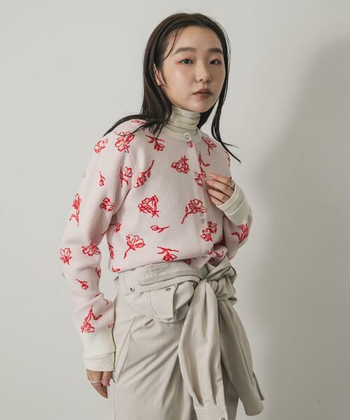 SENSE OF PLACE by URBAN RESEARCH / センスオブプレイス バイ アーバンリサーチ カーディガン・ボレロ | 『洗濯可』ジャガードフラワーコンパクトニットカーディガン | 詳細17