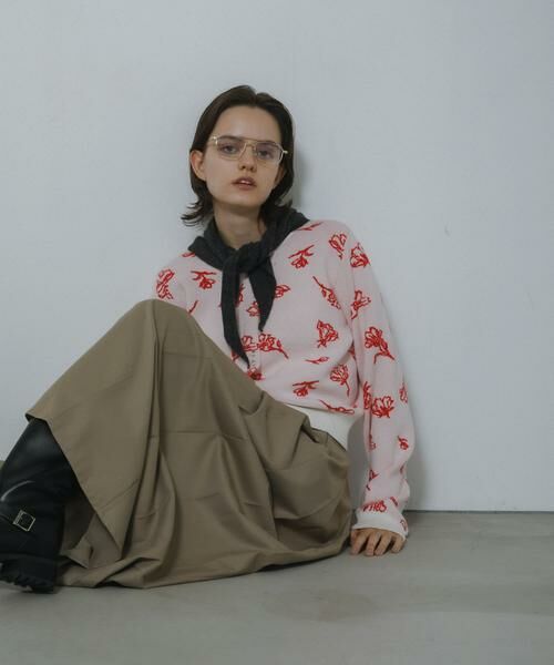 SENSE OF PLACE by URBAN RESEARCH / センスオブプレイス バイ アーバンリサーチ カーディガン・ボレロ | 『洗濯可』ジャガードフラワーコンパクトニットカーディガン | 詳細21