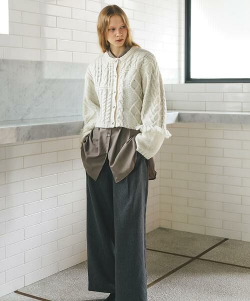 SENSE OF PLACE by URBAN RESEARCH / センスオブプレイス バイ アーバンリサーチ カーディガン・ボレロ | パッチワークケーブルニットカーディガン | 詳細13