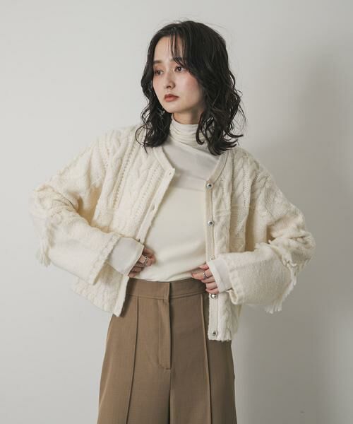 SENSE OF PLACE by URBAN RESEARCH / センスオブプレイス バイ アーバンリサーチ カーディガン・ボレロ | パッチワークケーブルニットカーディガン | 詳細14