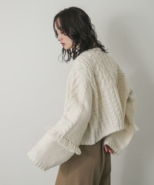 SENSE OF PLACE by URBAN RESEARCH / センスオブプレイス バイ アーバンリサーチ カーディガン・ボレロ | パッチワークケーブルニットカーディガン | 詳細16
