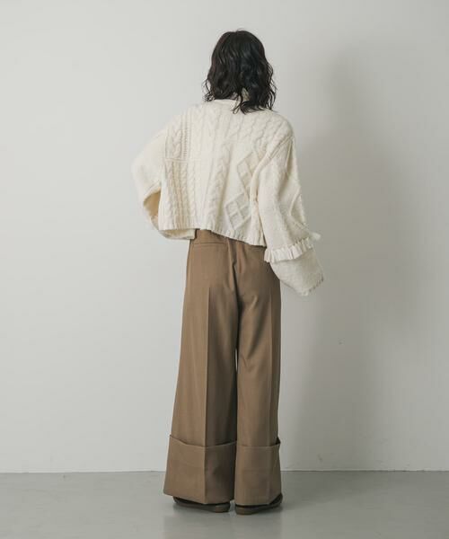 SENSE OF PLACE by URBAN RESEARCH / センスオブプレイス バイ アーバンリサーチ カーディガン・ボレロ | パッチワークケーブルニットカーディガン | 詳細18