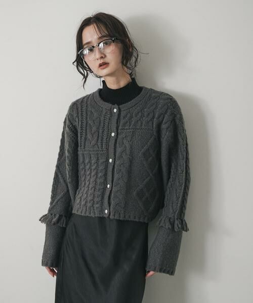 SENSE OF PLACE by URBAN RESEARCH / センスオブプレイス バイ アーバンリサーチ カーディガン・ボレロ | パッチワークケーブルニットカーディガン | 詳細22